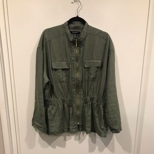 Green Utility Army Inspired Jacket Plus Size